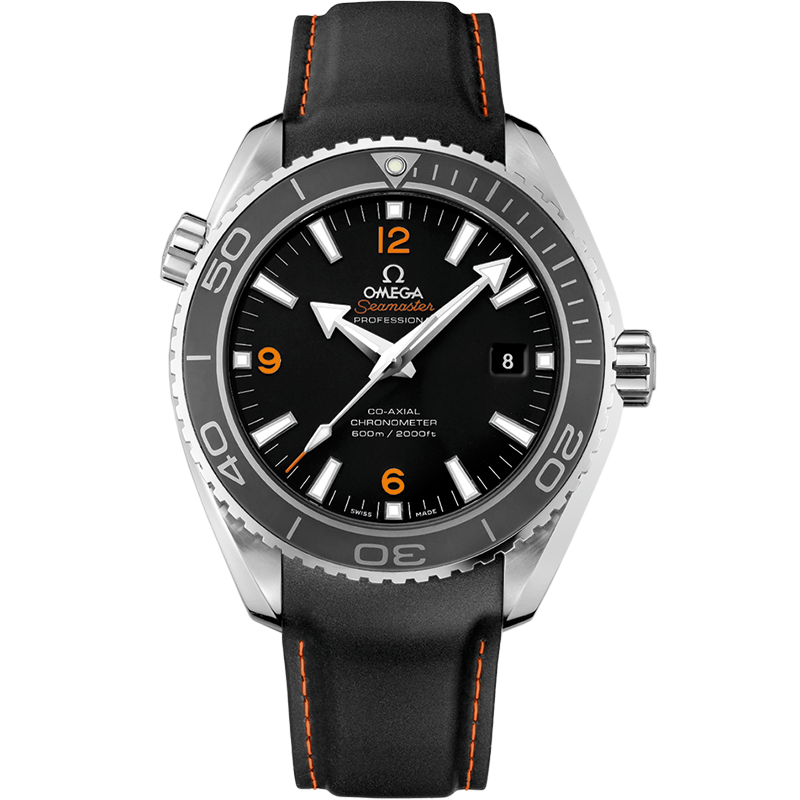 Omega Seamaster Planet Ocean 600M 45.5 mm, steel on rubber strap