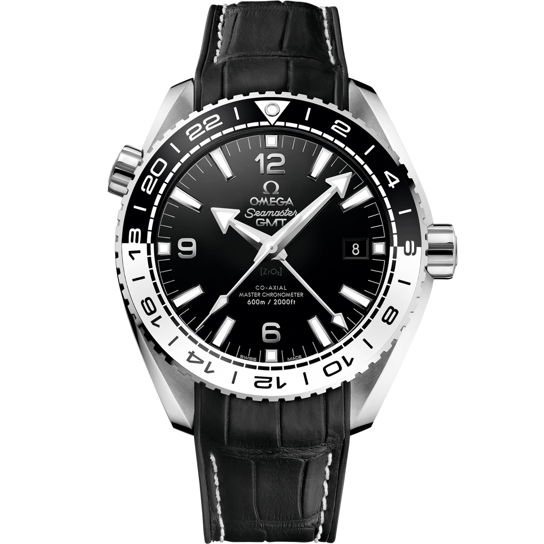 Omega Seamaster Planet Ocean 600M 43.5 mm, steel on leather strap with rubber lining