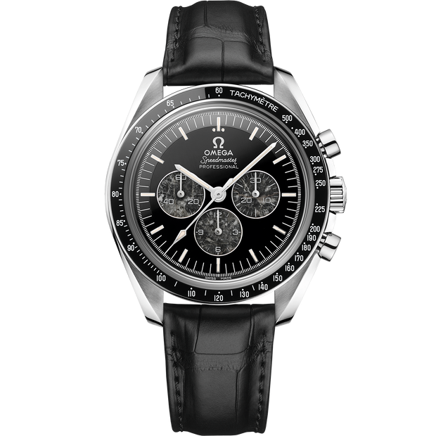 Omega Speedmaster Calibre 321 42 mm, platinum on leather strap