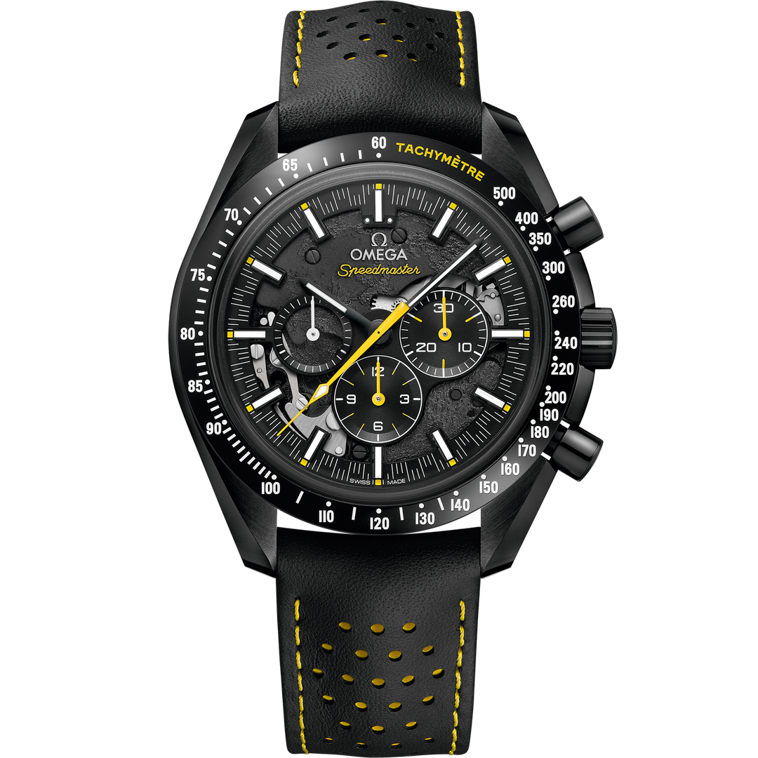 Omega Speedmaster Dark Side of the Moon 44.25 mm, black ceramic on leather strap