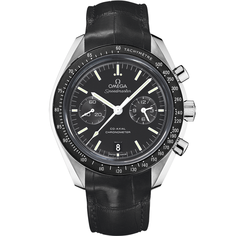 Omega Speedmaster Two Counters 44.25 mm, steel on leather strap