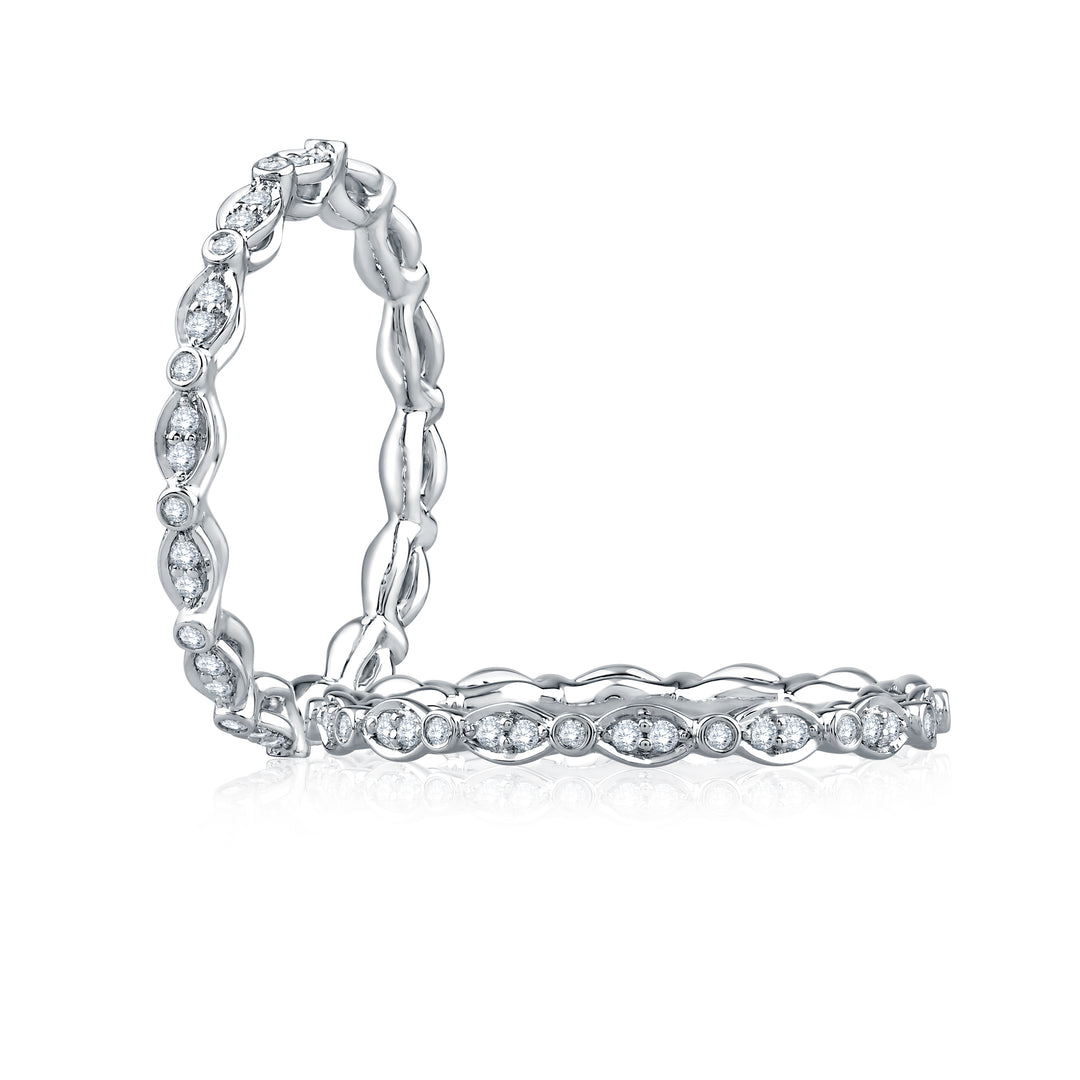 Alternating Marquise and Round Shaped Anniversary Band