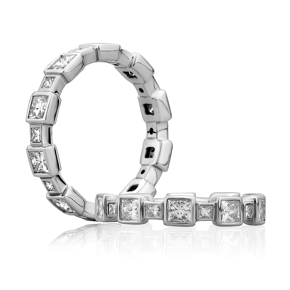 Princess Cut Alternating Size Anniversary Band