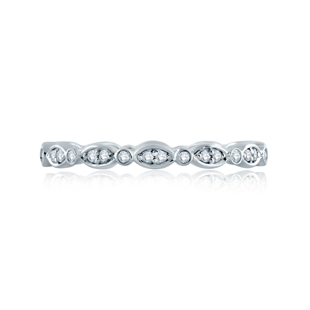 Marquise and Round Shape Diamond Stackable Band