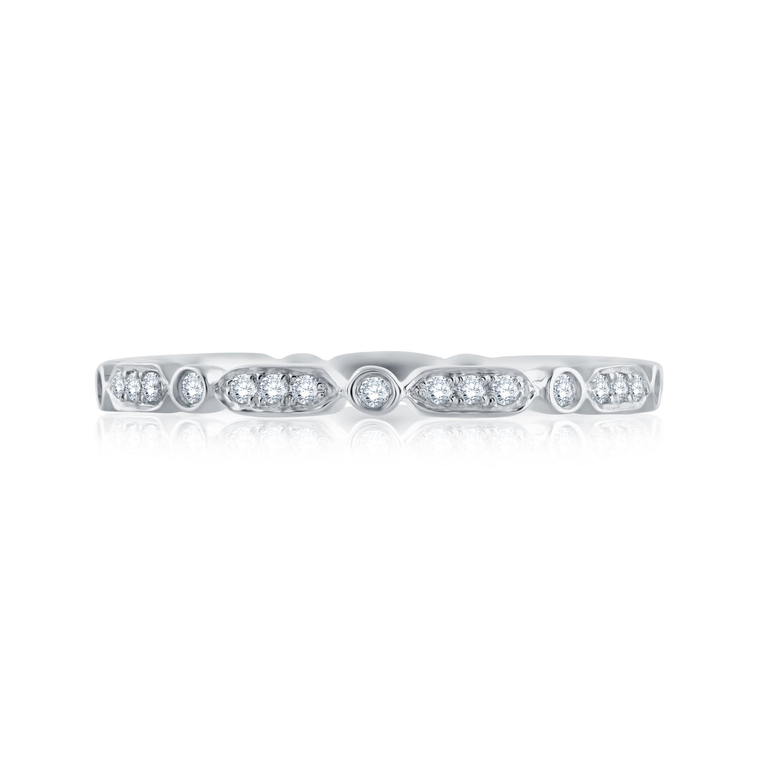 Triple and Single Set Diamond Stackable Band