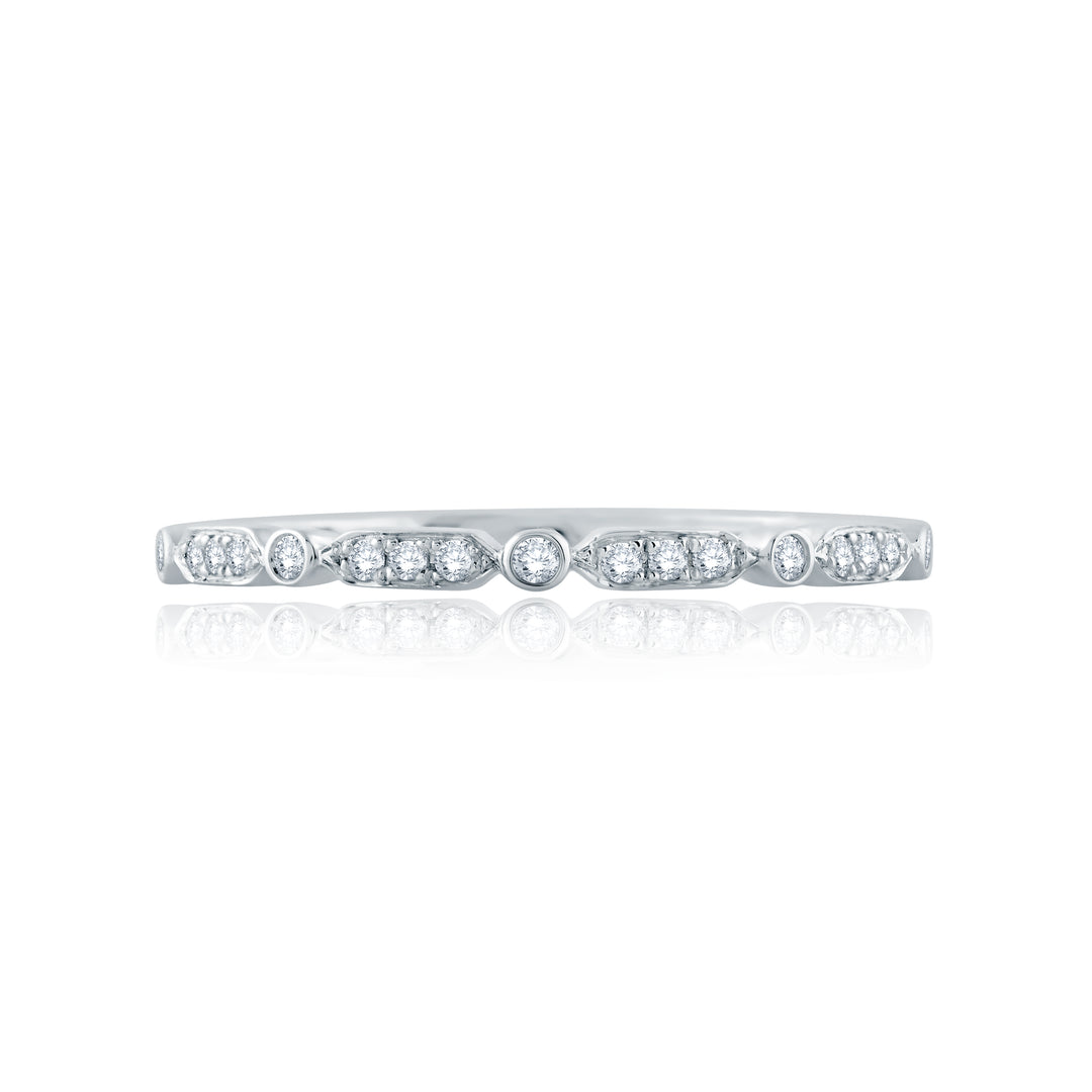 Triple and Single Set Diamond Stackable Band